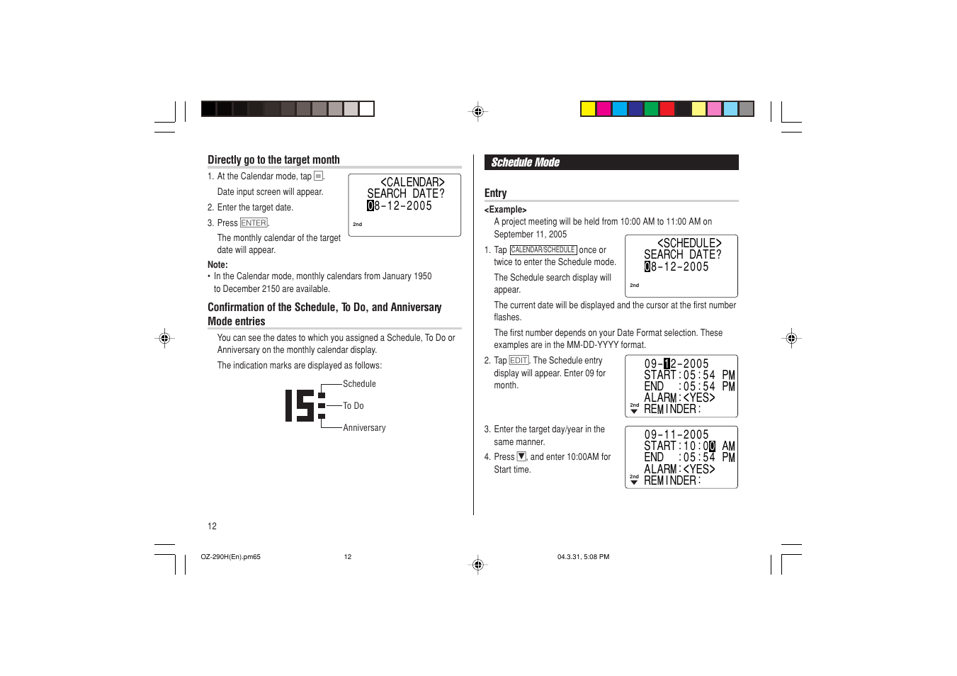 Sharp OZ-290H User Manual | Page 14 / 76