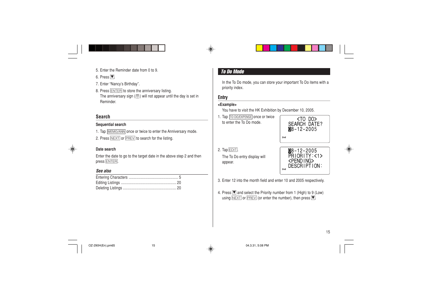 Sharp OZ-290H User Manual | Page 17 / 76