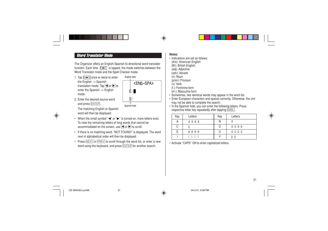 Sharp OZ-290H User Manual | Page 23 / 76