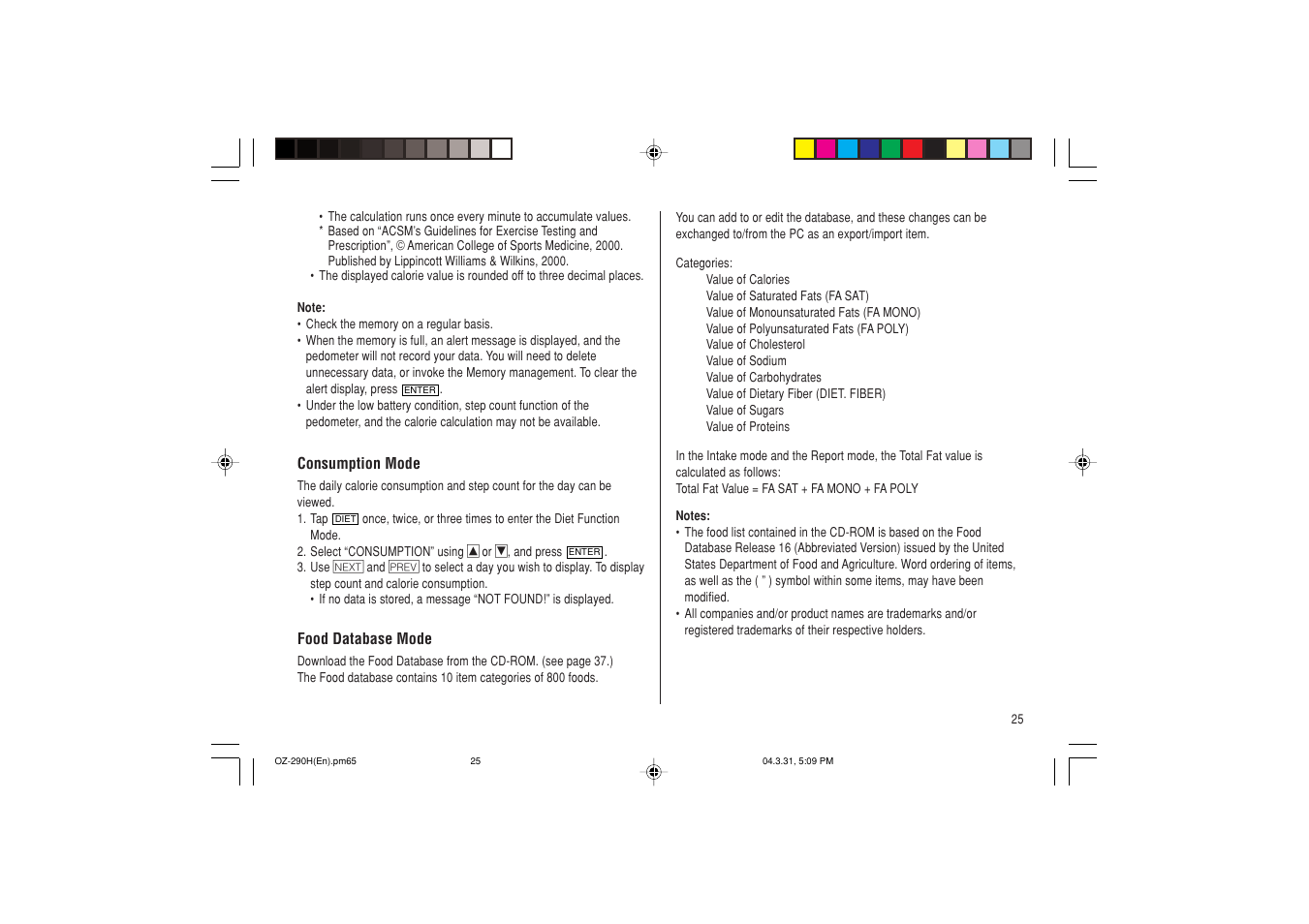 Sharp OZ-290H User Manual | Page 27 / 76