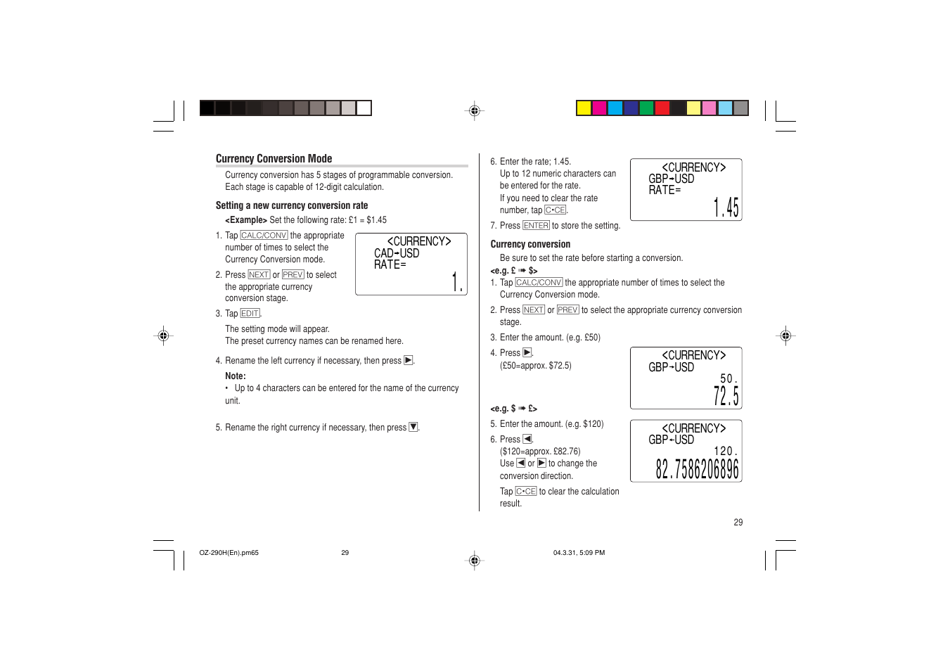 Sharp OZ-290H User Manual | Page 31 / 76