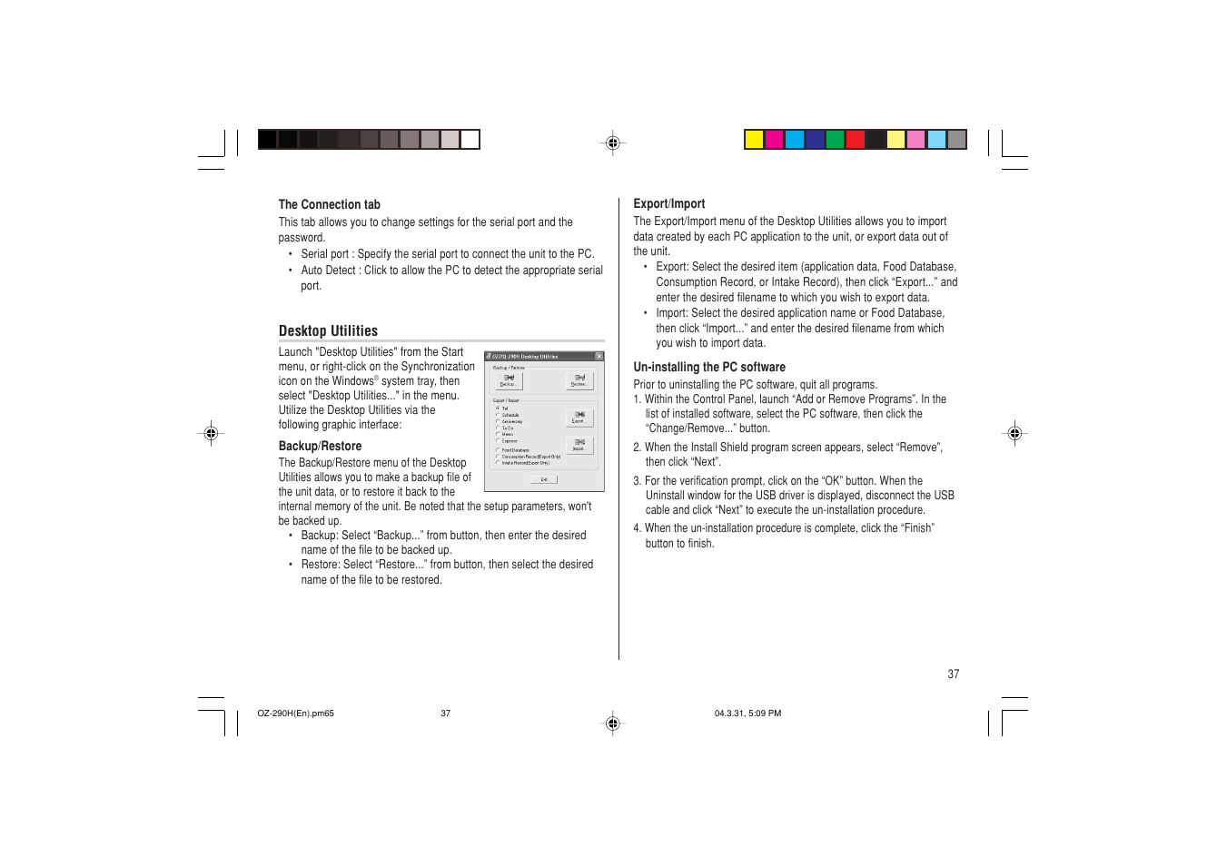 Sharp OZ-290H User Manual | Page 39 / 76