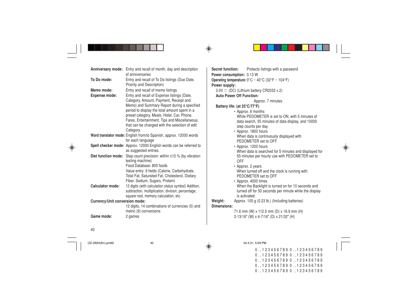 Sharp OZ-290H User Manual | Page 42 / 76