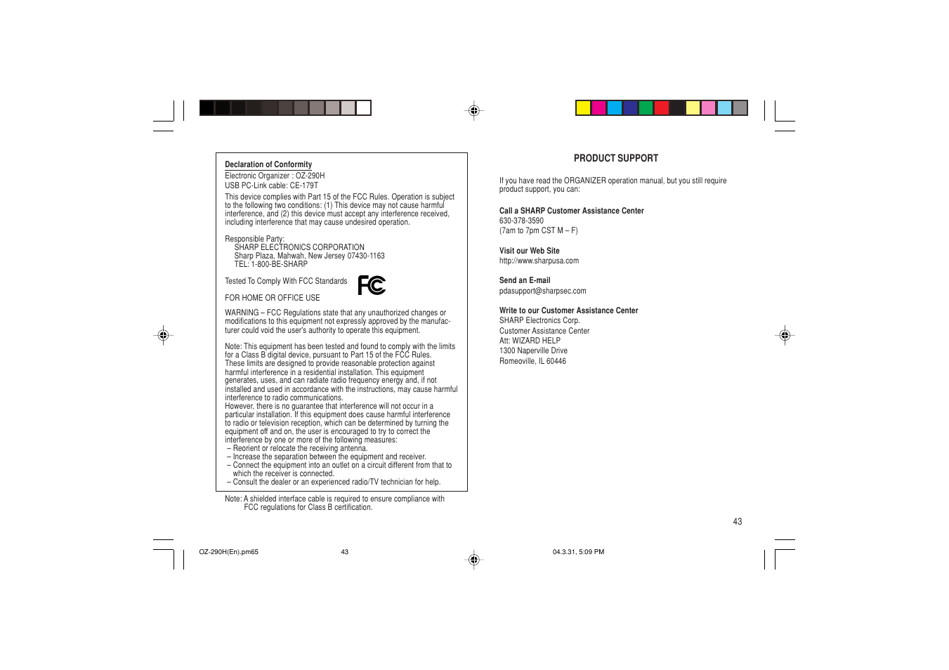 Sharp OZ-290H User Manual | Page 45 / 76