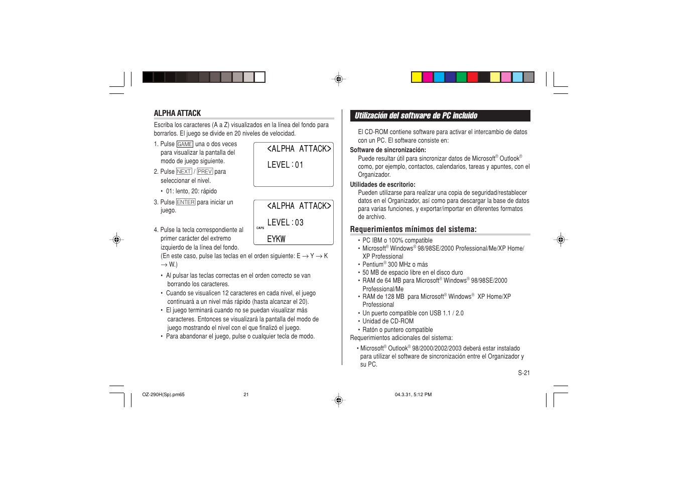 Sharp OZ-290H User Manual | Page 67 / 76