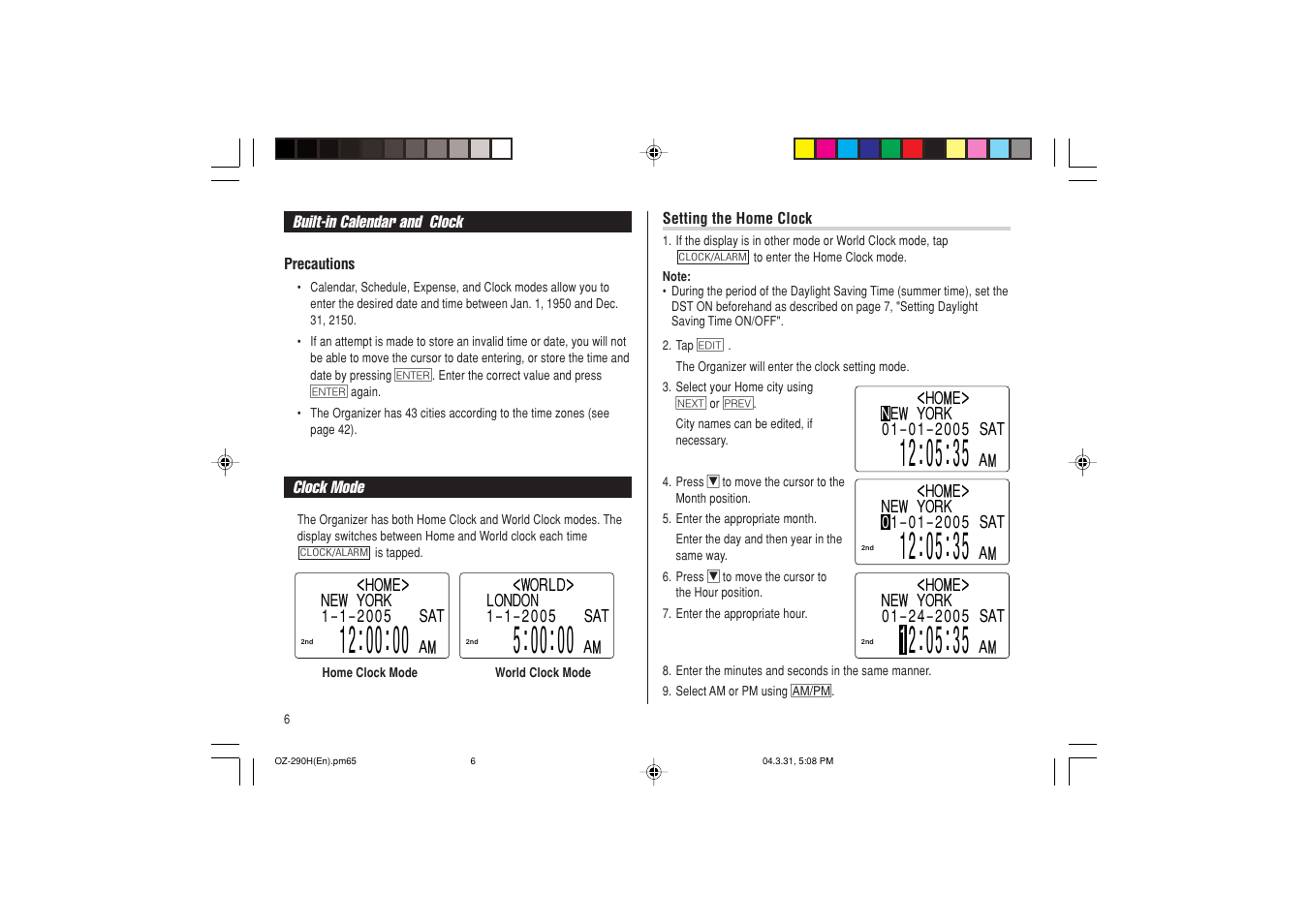 Sharp OZ-290H User Manual | Page 8 / 76