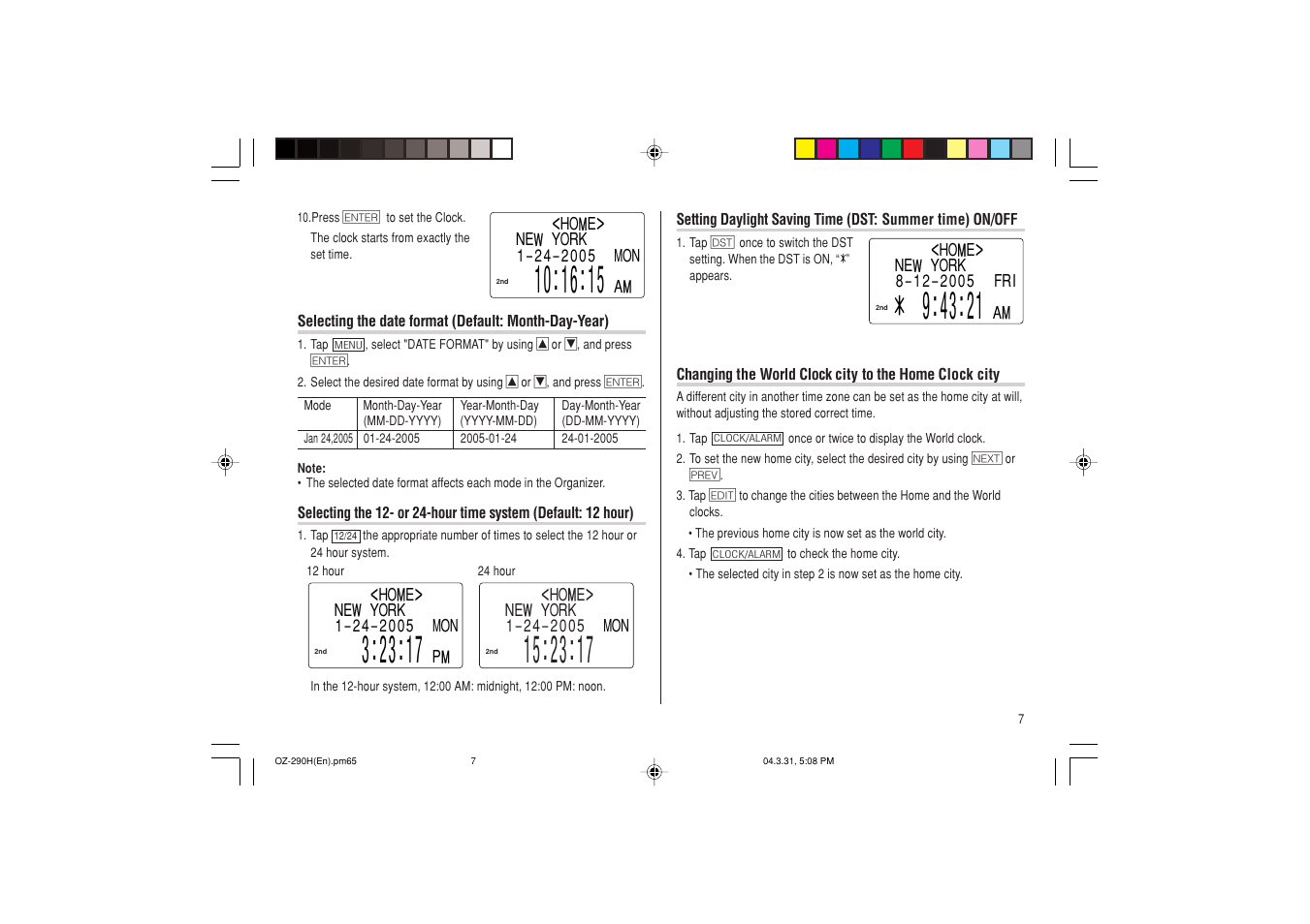 Sharp OZ-290H User Manual | Page 9 / 76