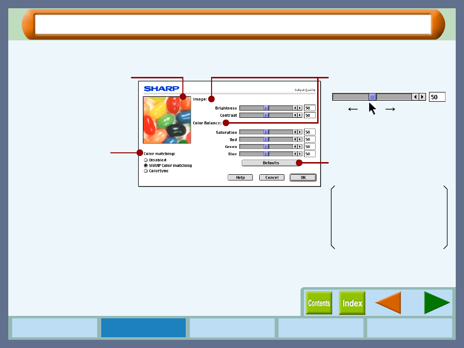 Output quality" dialog box | Sharp AJ-1800 User Manual | Page 15 / 56