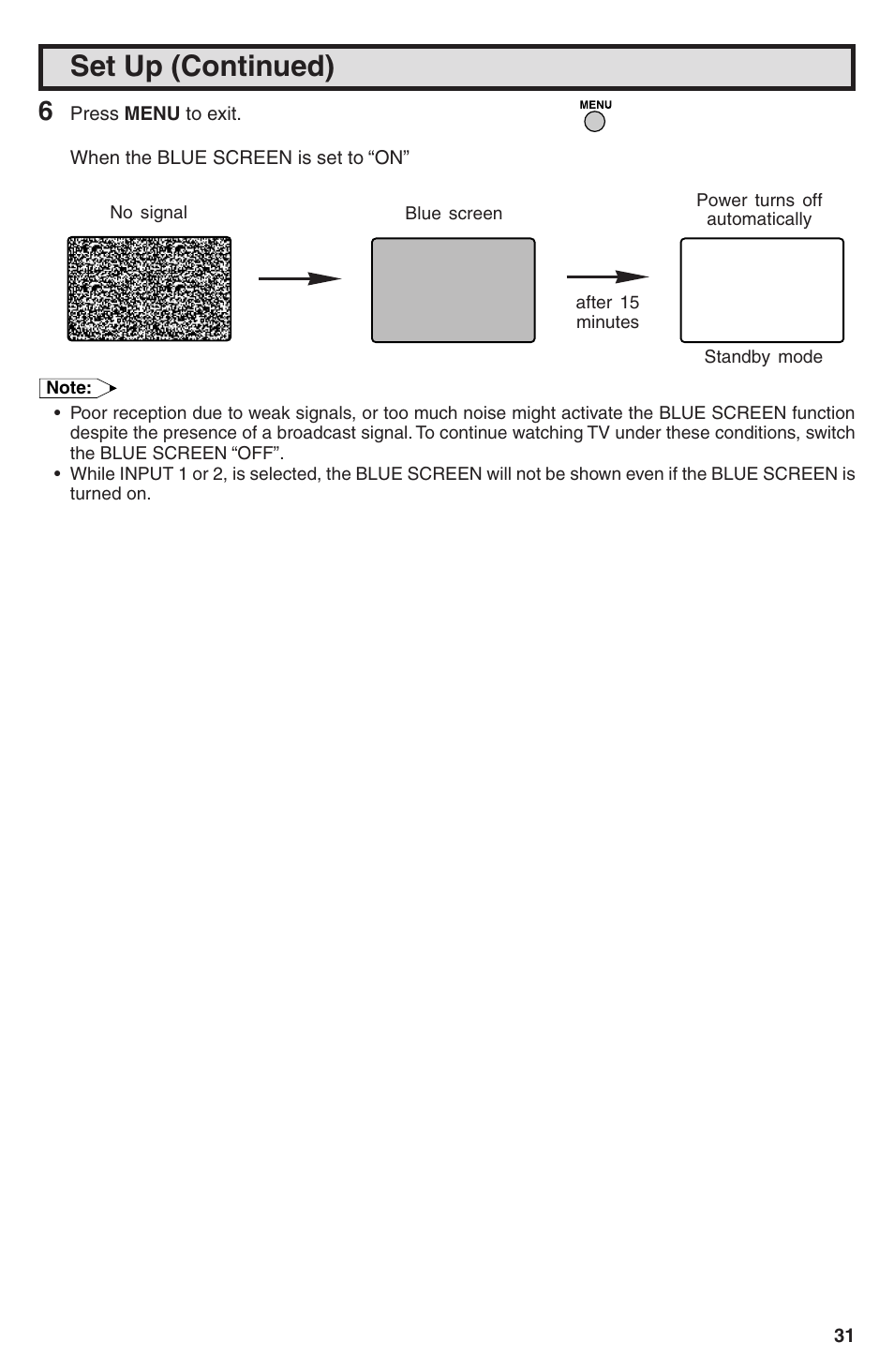 Set up (continued) | Sharp 32U-S50B User Manual | Page 31 / 48