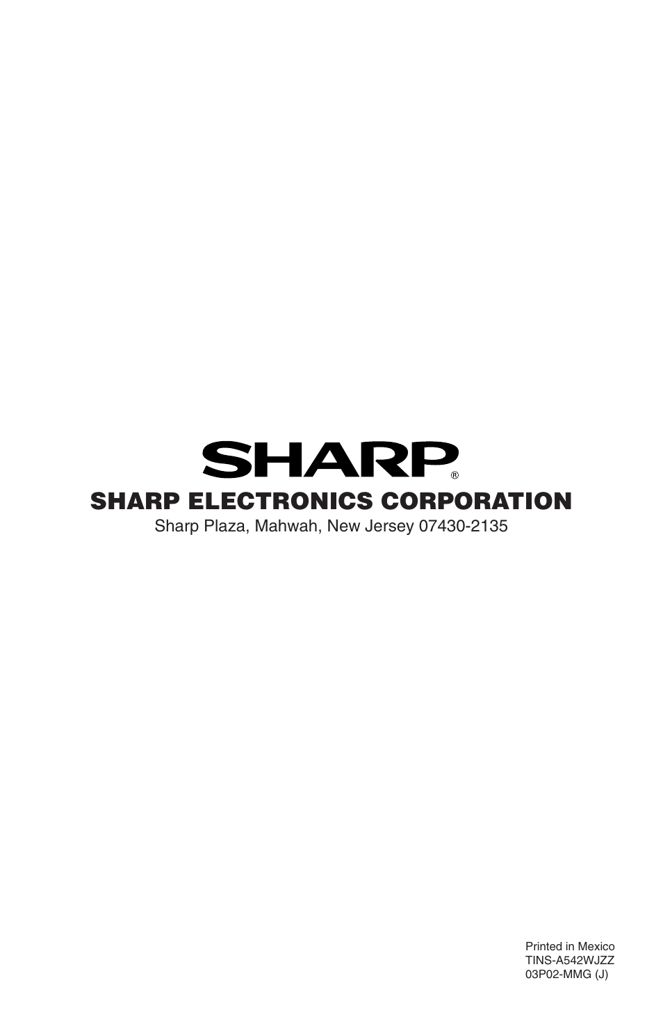 Sharp electronics corporation | Sharp 32U-S50B User Manual | Page 48 / 48