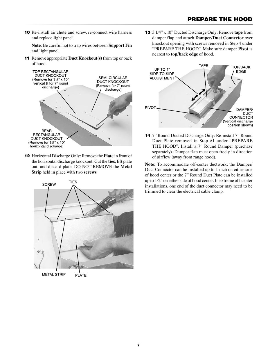 Prepare the hood | Sharp INSIGHTRANGEHOOD KB-0333K User Manual | Page 7 / 12