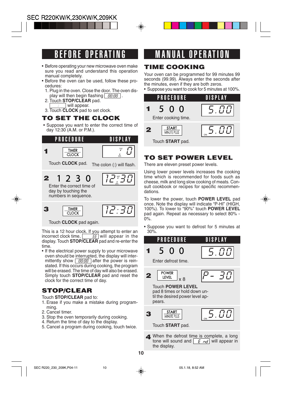 Sharp R-220K User Manual | Page 12 / 24