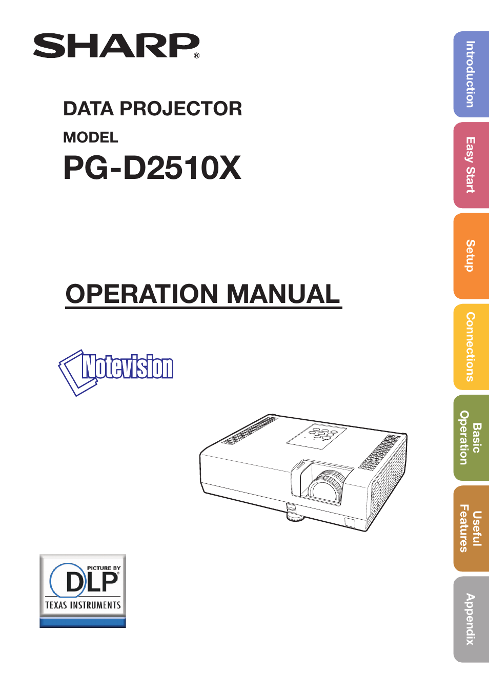 Sharp PG-D2510X User Manual | 76 pages