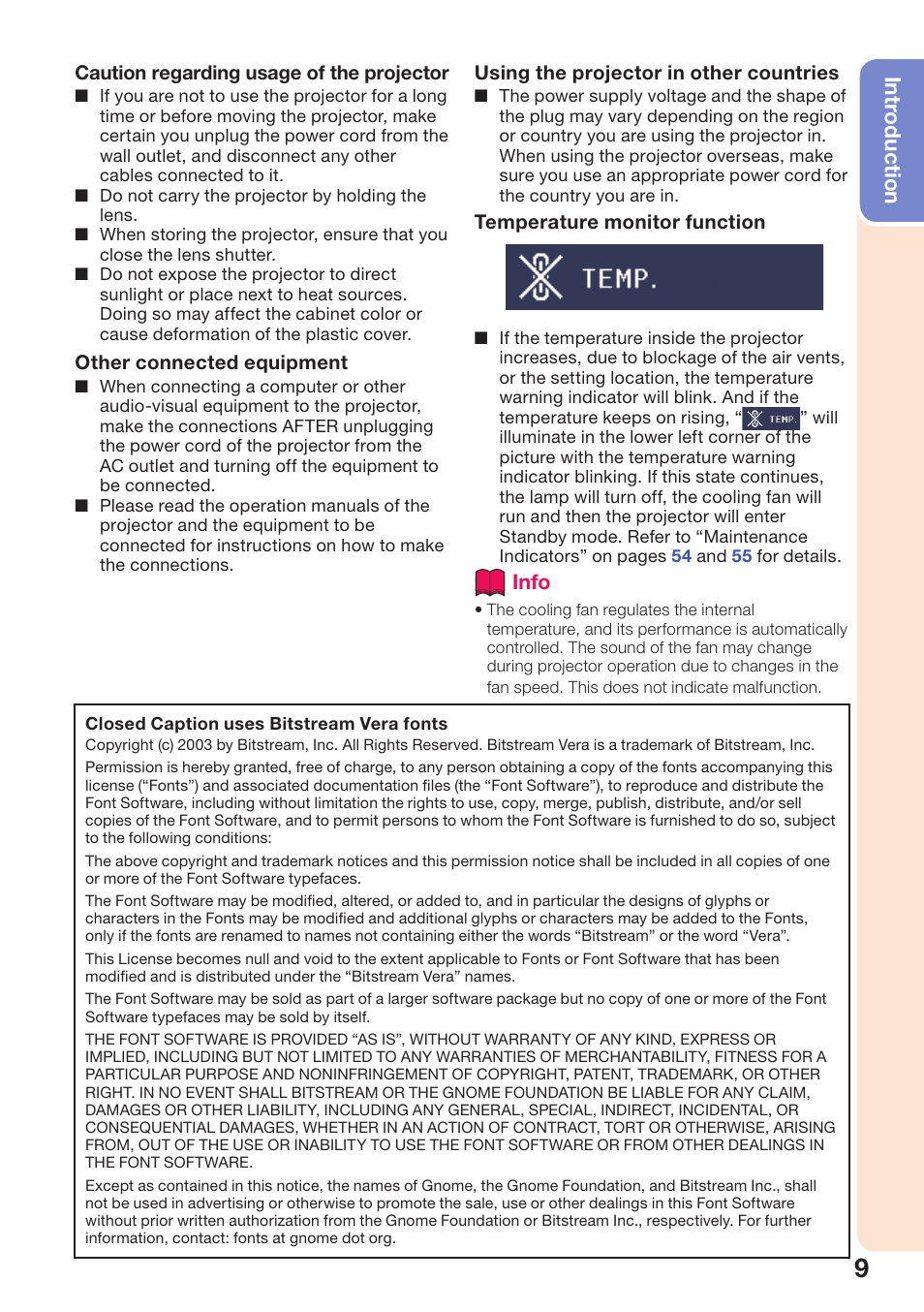 Intr oduction | Sharp PG-D2510X User Manual | Page 11 / 76