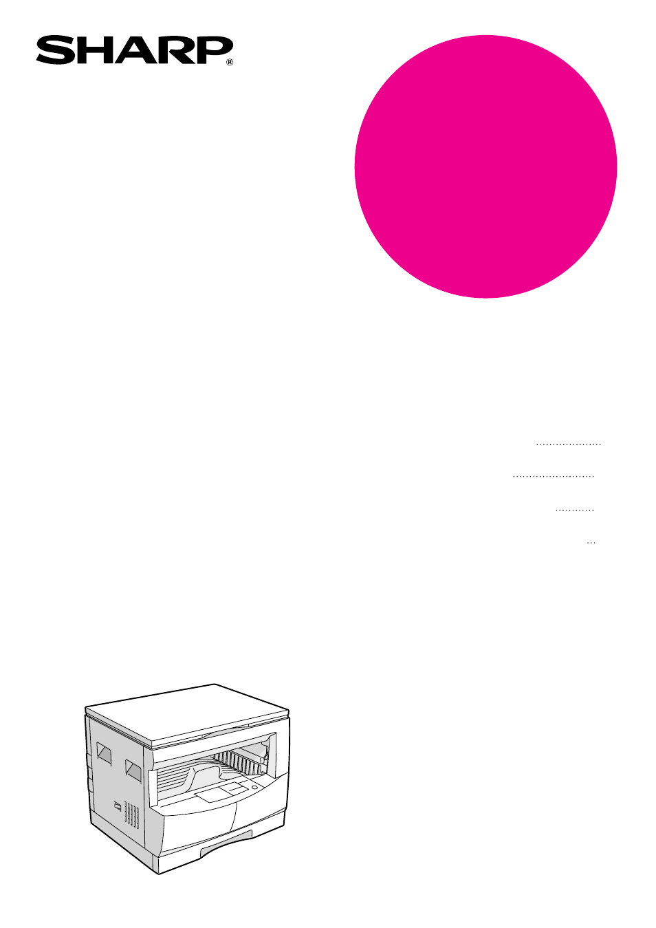 Sharp AL-1610 User Manual | 47 pages