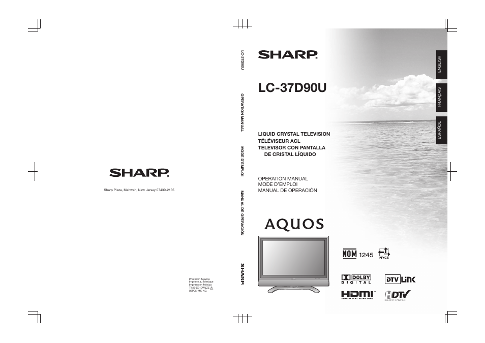 Sharp Aquos LC-37D90U User Manual | 79 pages