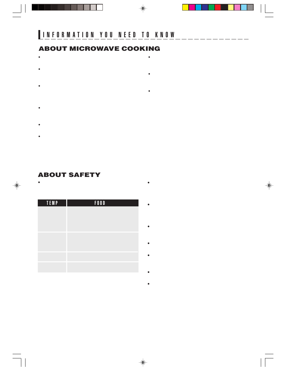 About microwave cooking, About safety | Sharp R-1514 User Manual | Page 17 / 40