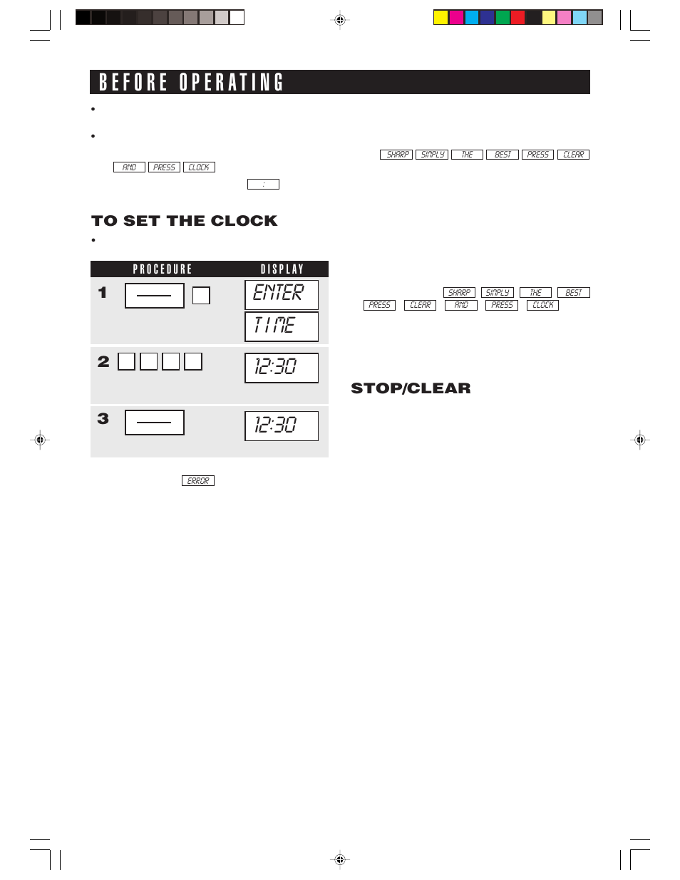 Stop/clear | Sharp R-1514 User Manual | Page 20 / 40