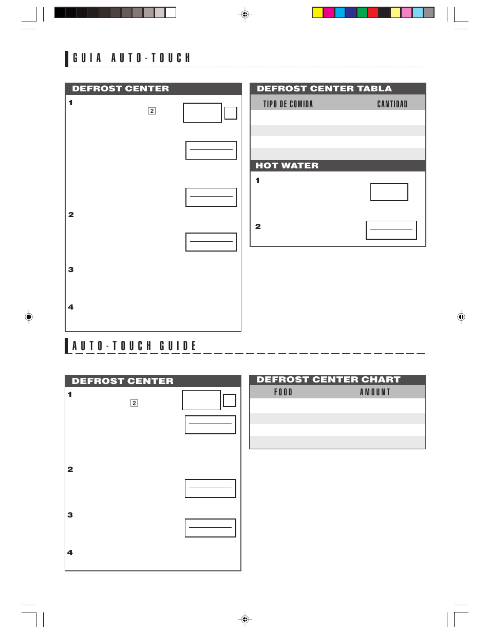 Tipo de comida cantidad | Sharp R-1514 User Manual | Page 39 / 40