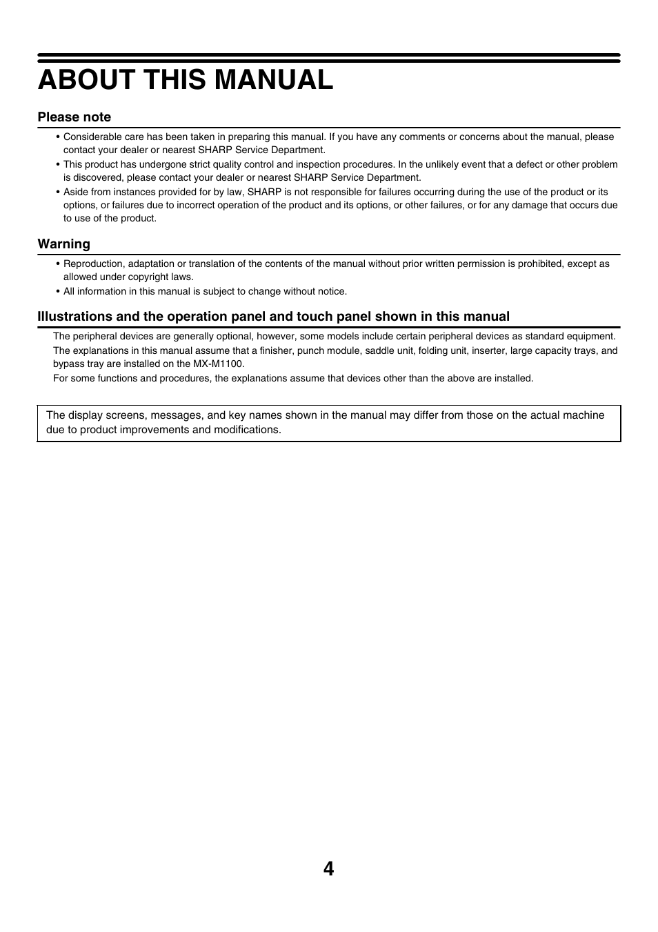 About this manual | Sharp MX-M850 User Manual | Page 100 / 655