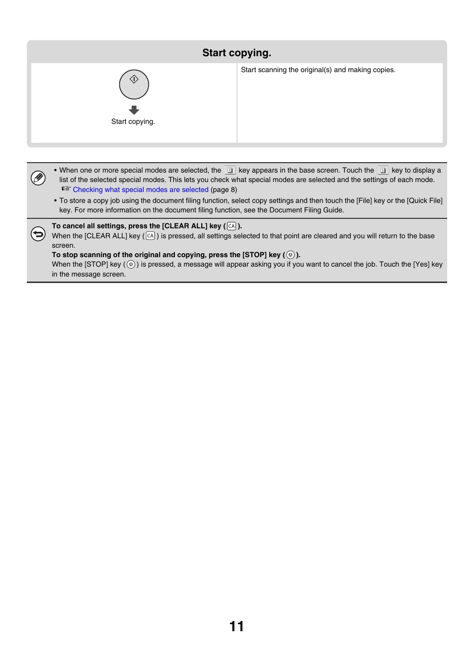 Start copying | Sharp MX-M850 User Manual | Page 107 / 655