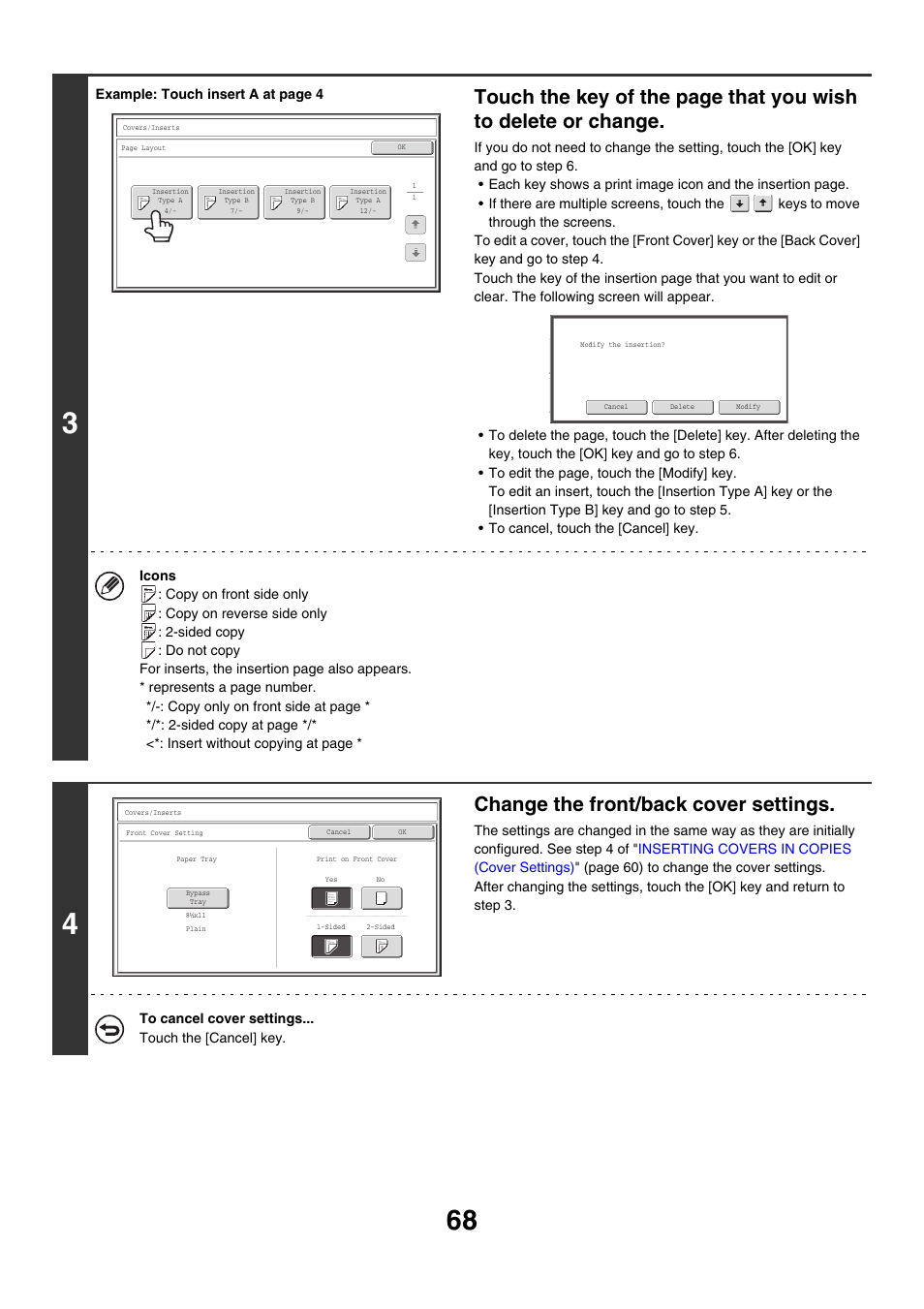 Change the front/back cover settings | Sharp MX-M850 User Manual | Page 164 / 655