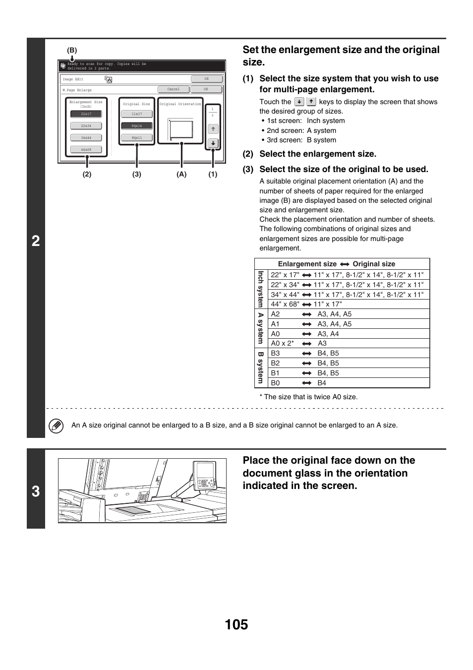 Set the enlargement size and the original size | Sharp MX-M850 User Manual | Page 201 / 655