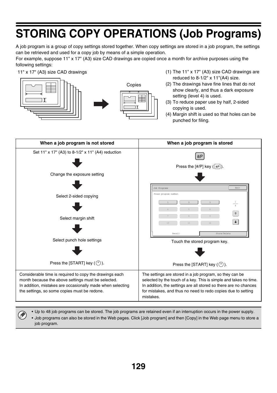 Storing copy operations (job programs) | Sharp MX-M850 User Manual | Page 225 / 655