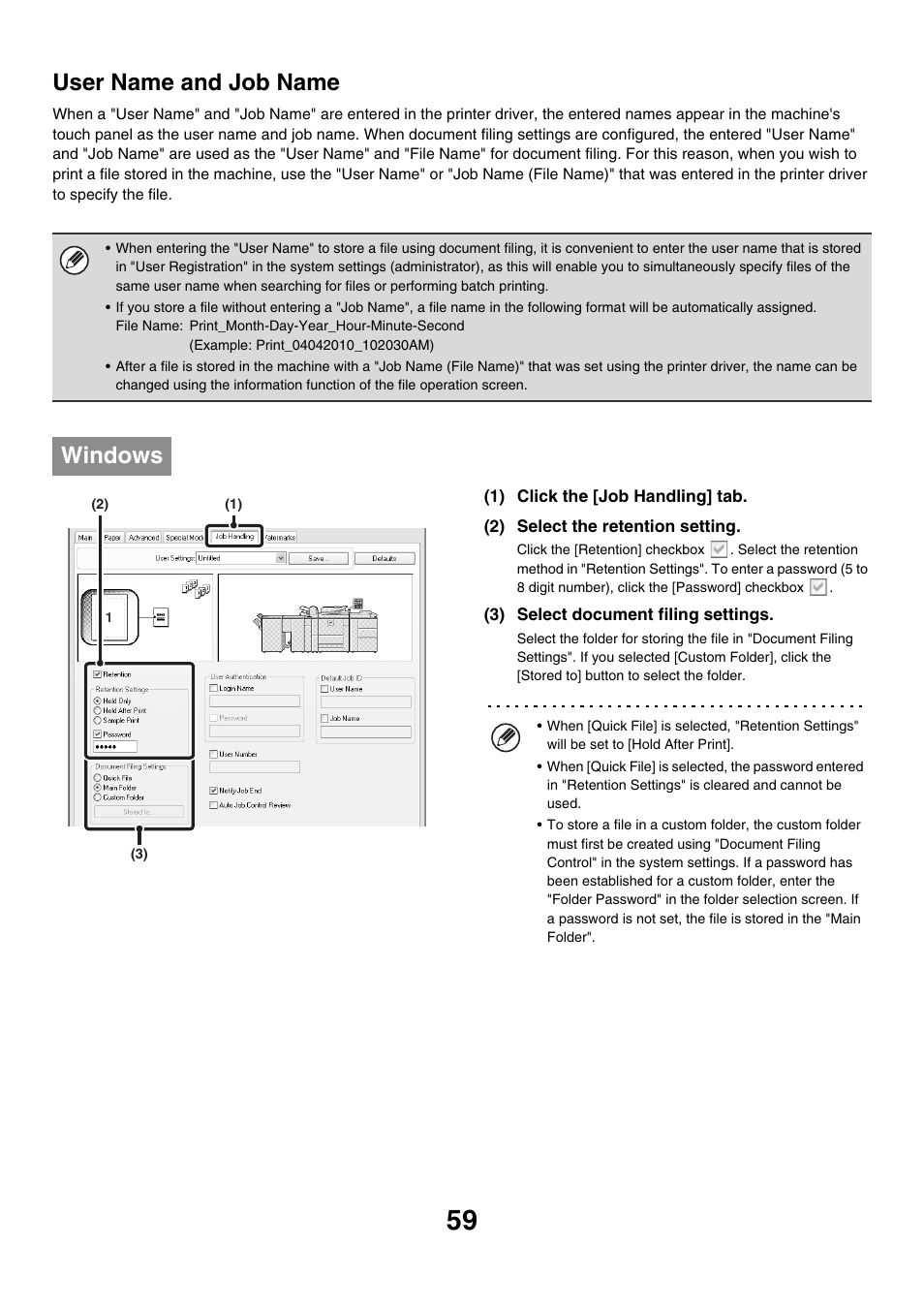 User name and job name, Windows | Sharp MX-M850 User Manual | Page 296 / 655