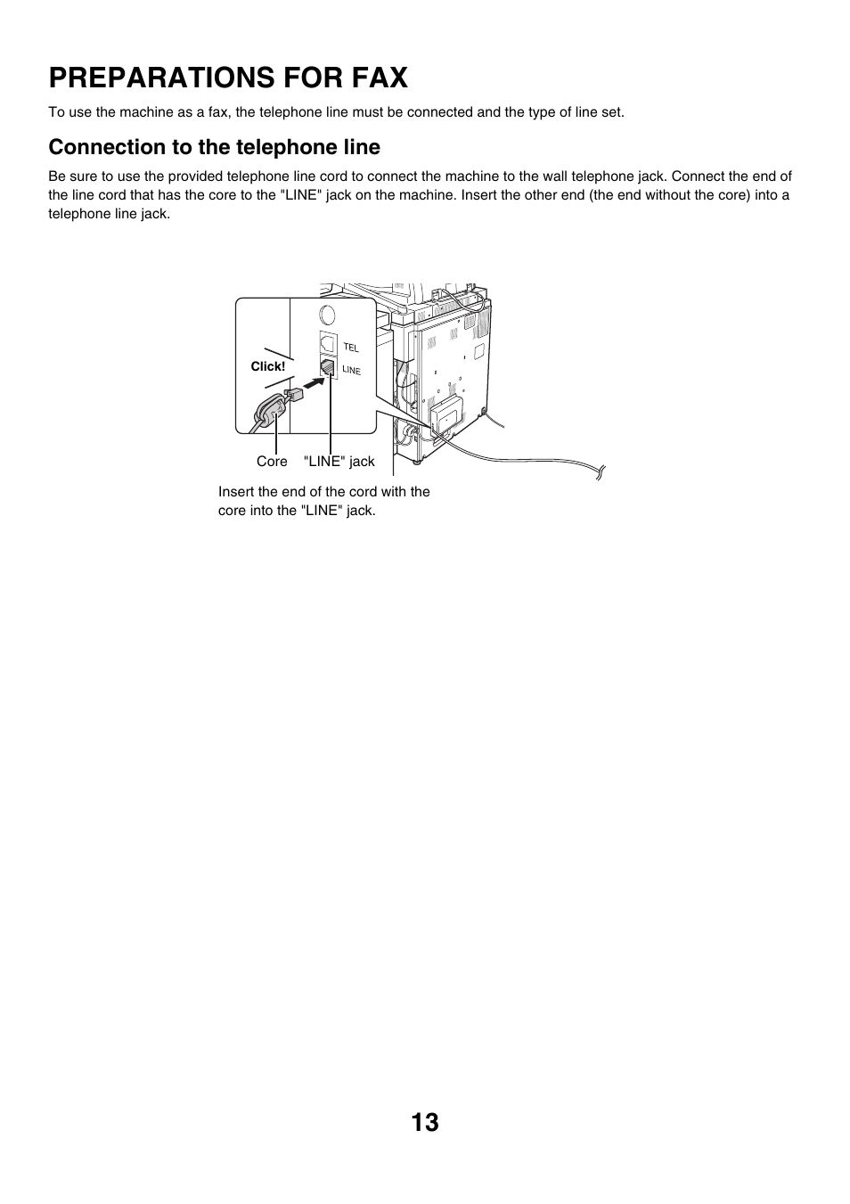 Preparations for fax, Connection to the telephone line | Sharp MX-M850 User Manual | Page 333 / 655