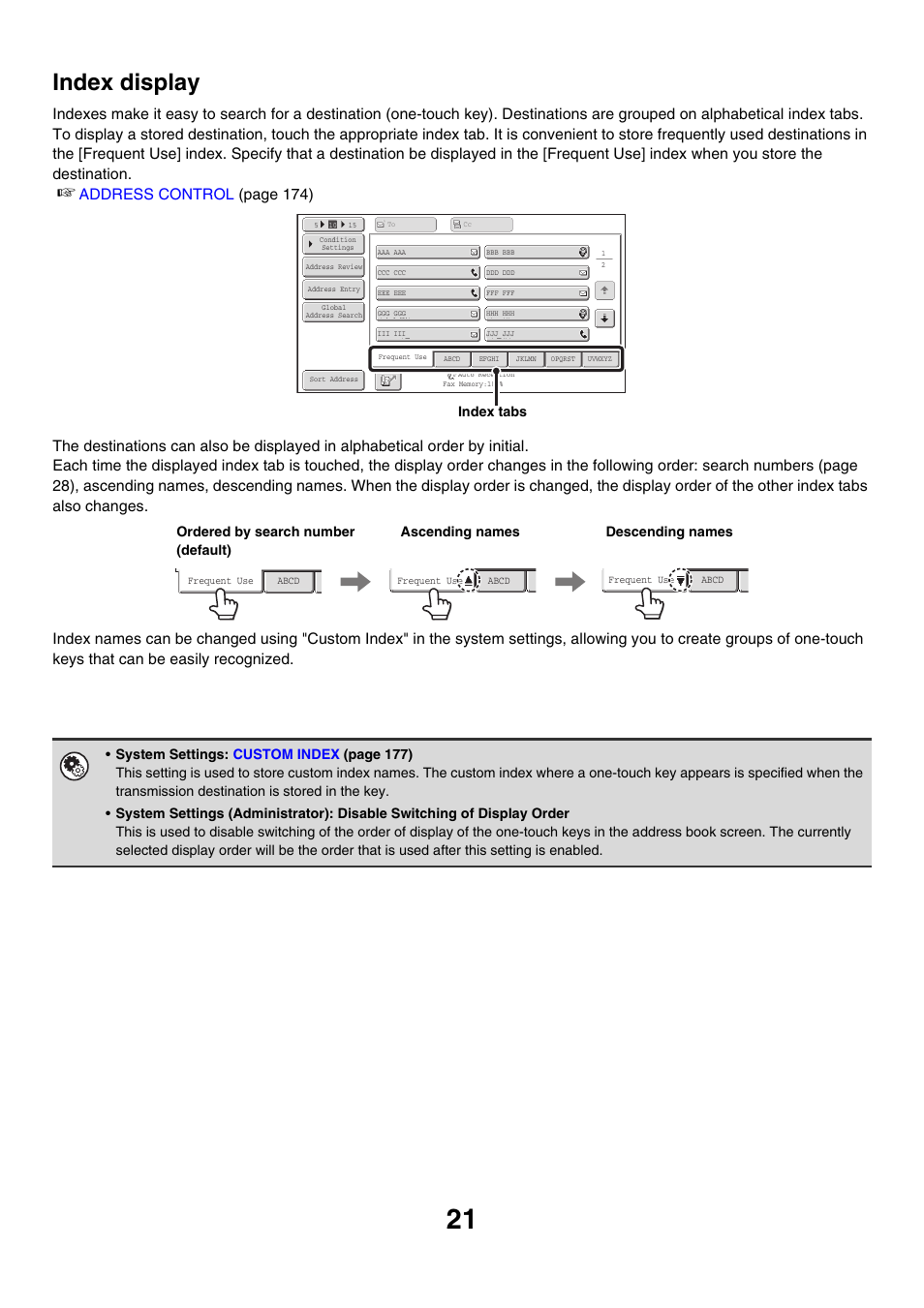 Index display, Ge 21) | Sharp MX-M850 User Manual | Page 341 / 655