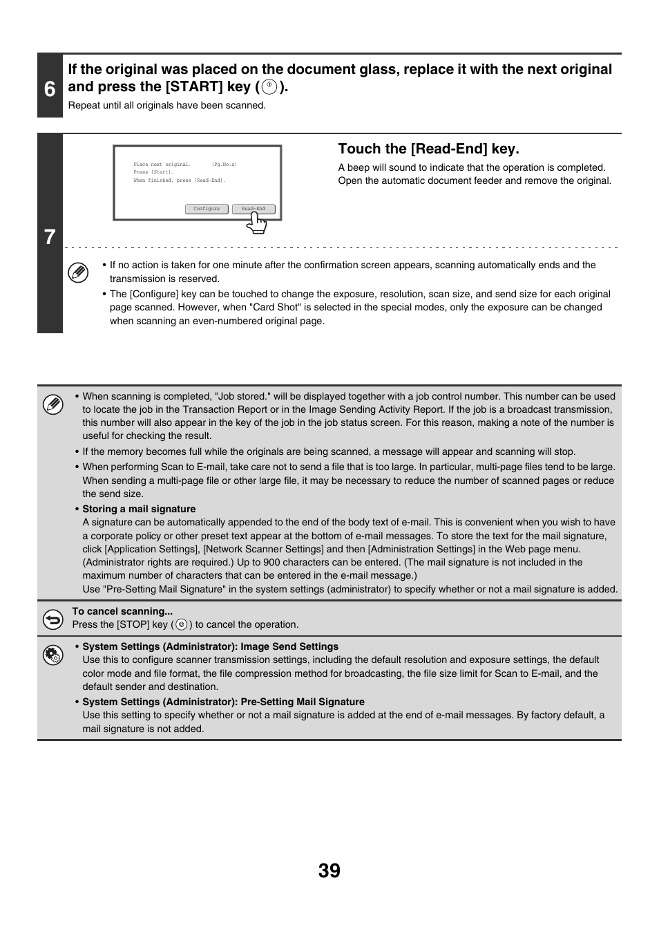 Touch the [read-end] key | Sharp MX-M850 User Manual | Page 359 / 655