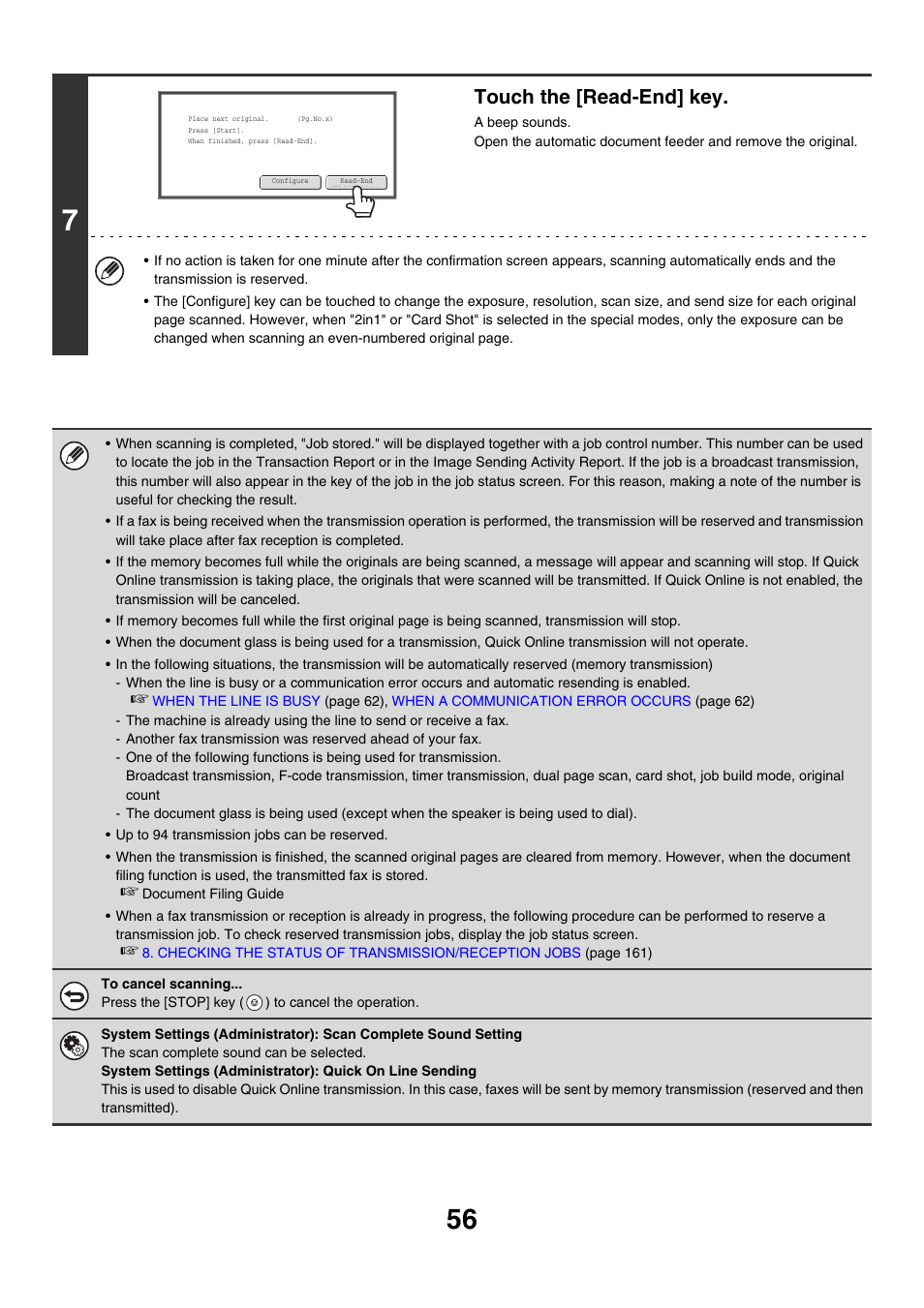 Touch the [read-end] key | Sharp MX-M850 User Manual | Page 376 / 655