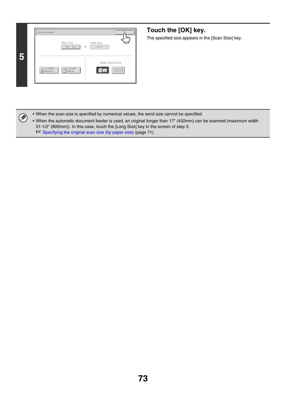 Touch the [ok] key | Sharp MX-M850 User Manual | Page 393 / 655