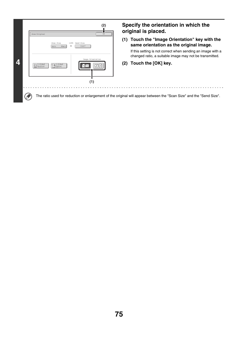 2) touch the [ok] key | Sharp MX-M850 User Manual | Page 395 / 655