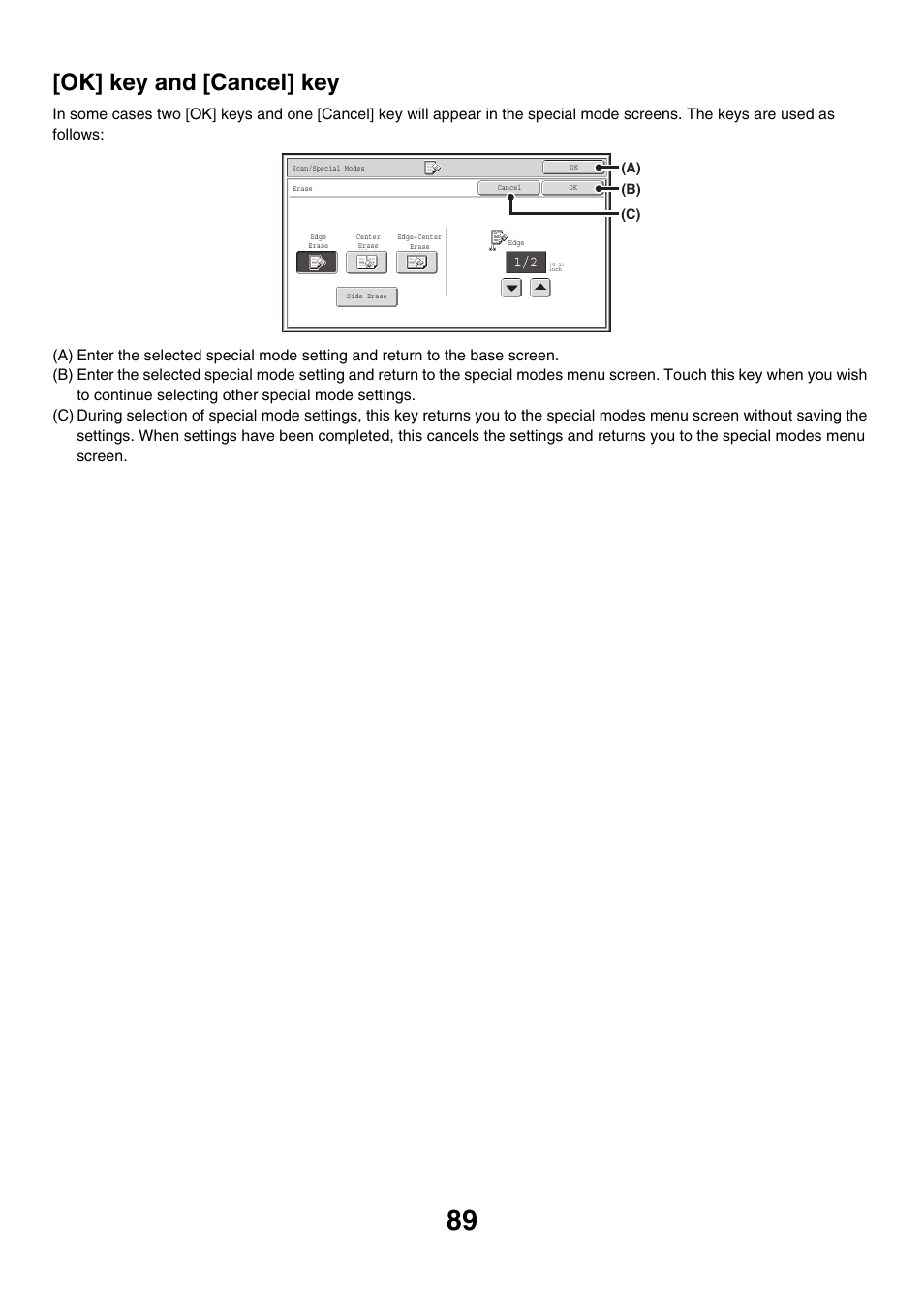 Ok] key and [cancel] key | Sharp MX-M850 User Manual | Page 409 / 655