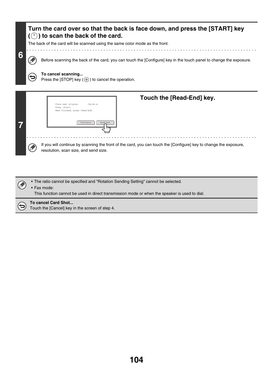 Touch the [read-end] key | Sharp MX-M850 User Manual | Page 424 / 655