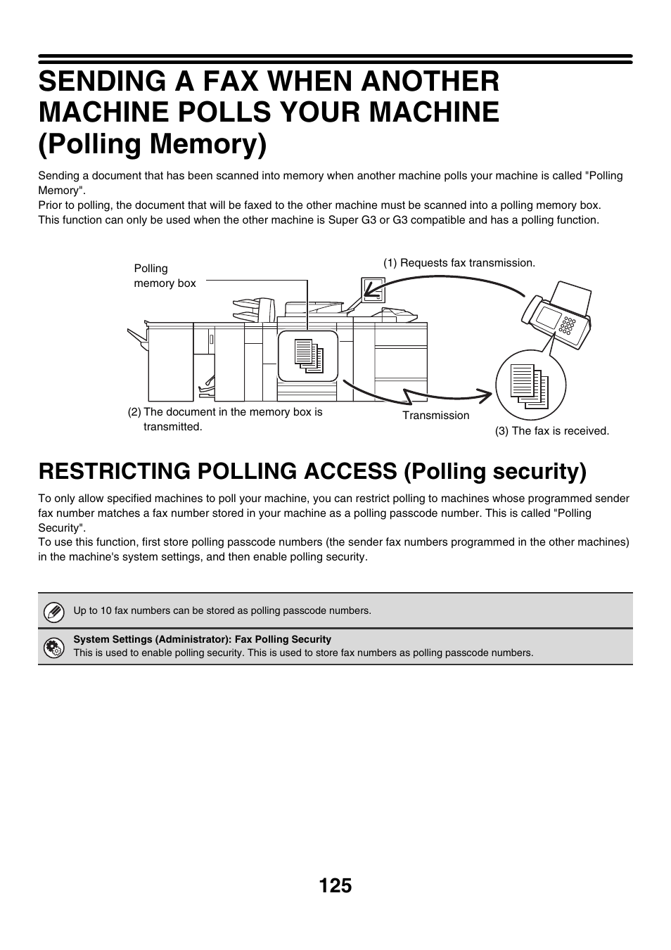 Restricting polling access (polling, Security), Memory box | Restricting polling access (polling security) | Sharp MX-M850 User Manual | Page 445 / 655