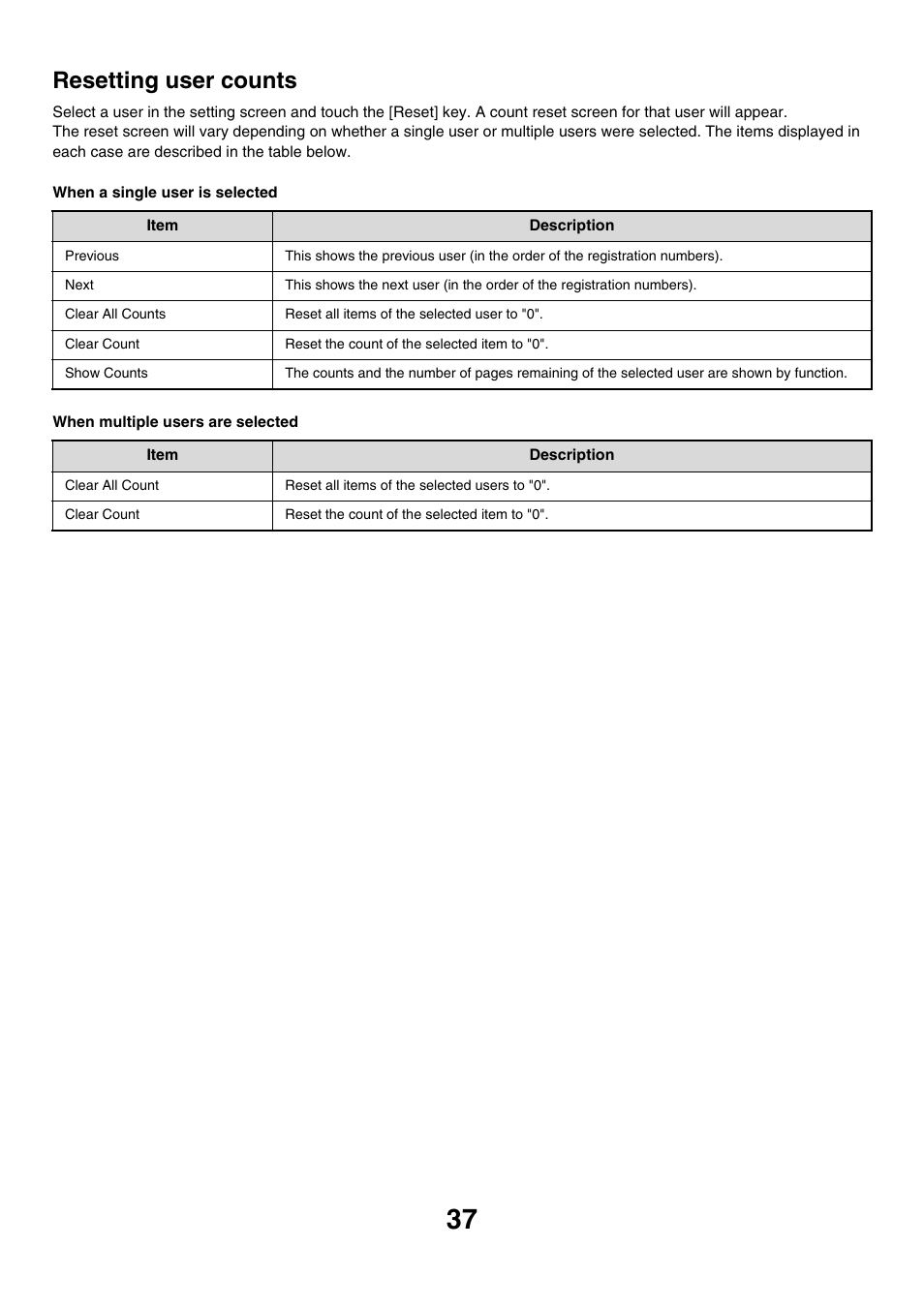 Resetting user counts | Sharp MX-M850 User Manual | Page 607 / 655