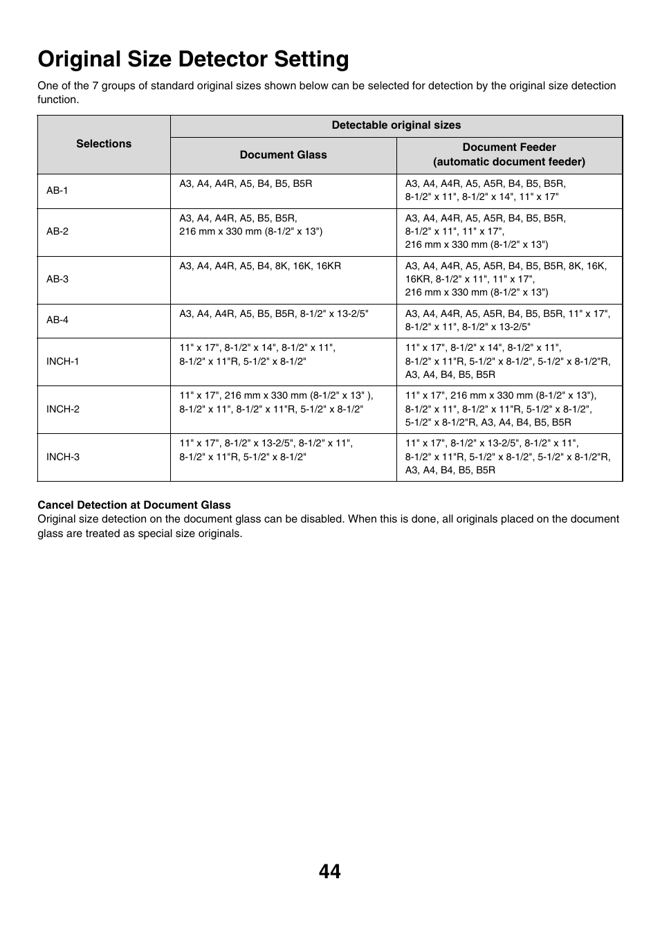 Original size detector setting | Sharp MX-M850 User Manual | Page 614 / 655