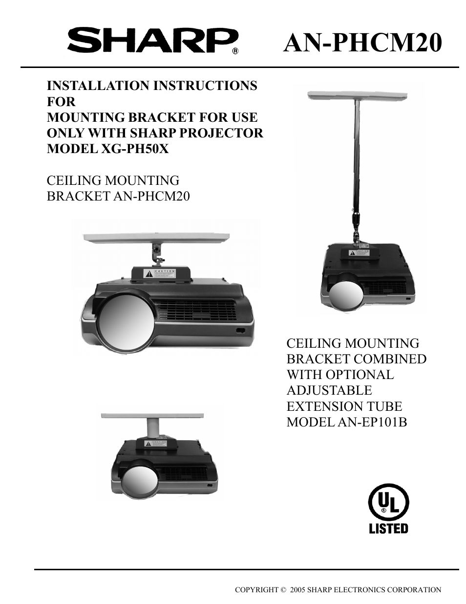 Sharp AN-PHCM20 XG-PH50X User Manual | 13 pages