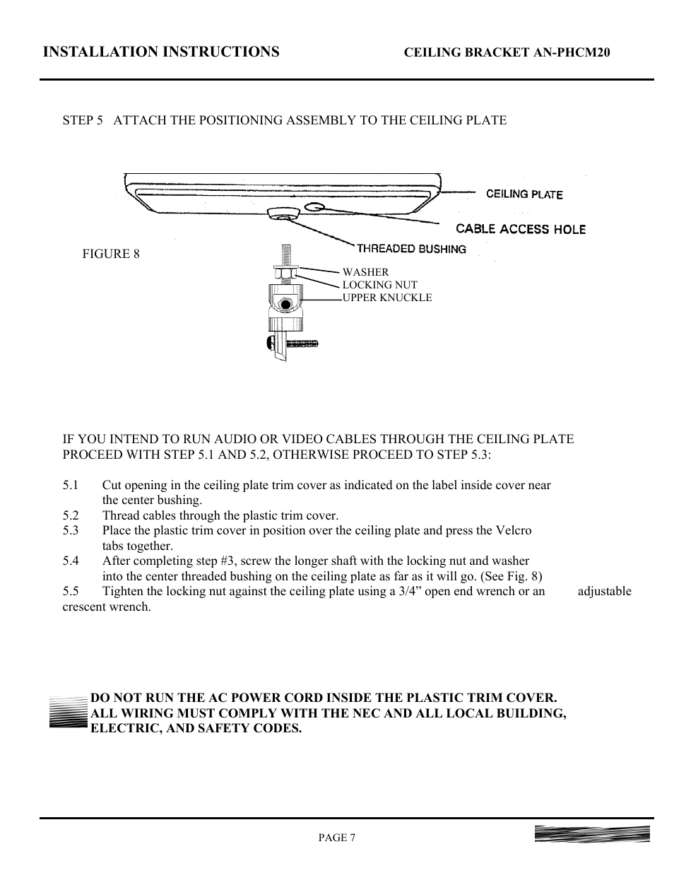Installation instructions | Sharp AN-PHCM20 XG-PH50X User Manual | Page 7 / 13