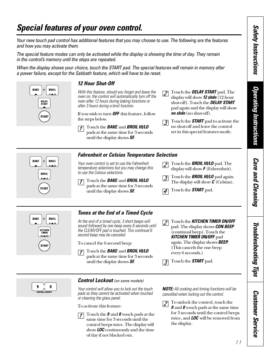 Special features of your oven control | Sharp JB940 User Manual | Page 11 / 40