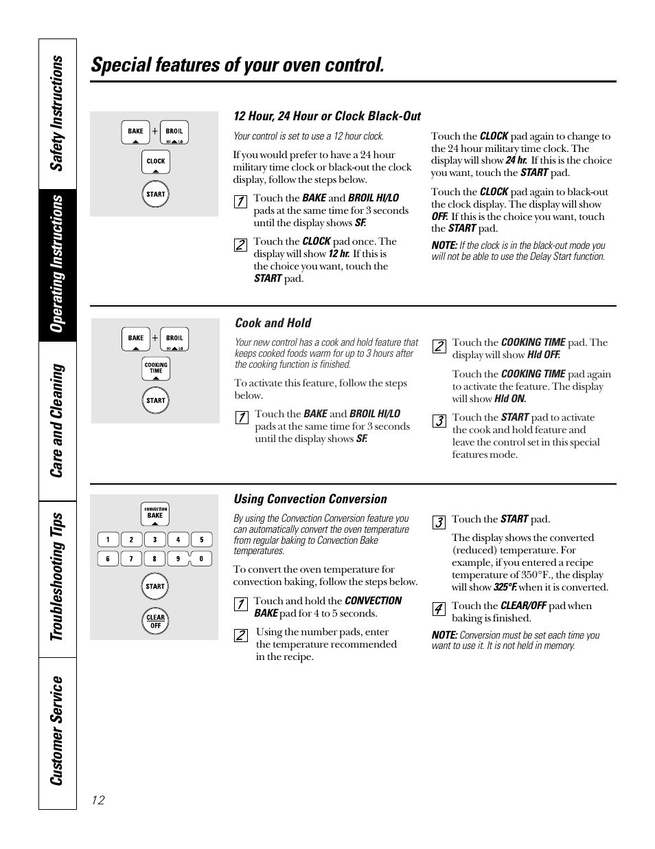 Special features of your oven control | Sharp JB940 User Manual | Page 12 / 40