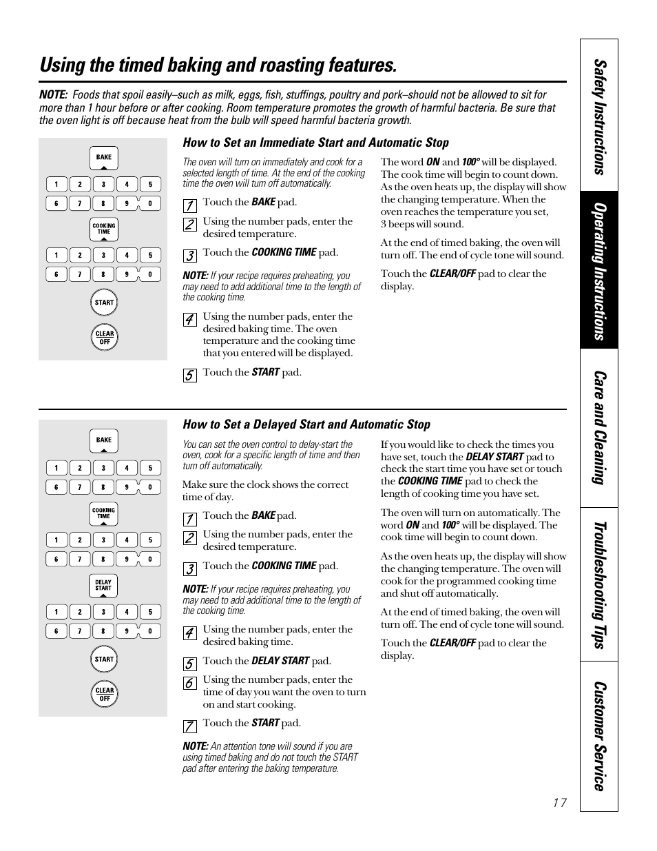 Timed baking & roasting, Using the timed baking and roasting features | Sharp JB940 User Manual | Page 17 / 40