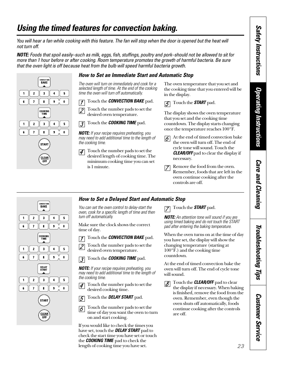 Using the timed features for convection baking | Sharp JB940 User Manual | Page 23 / 40