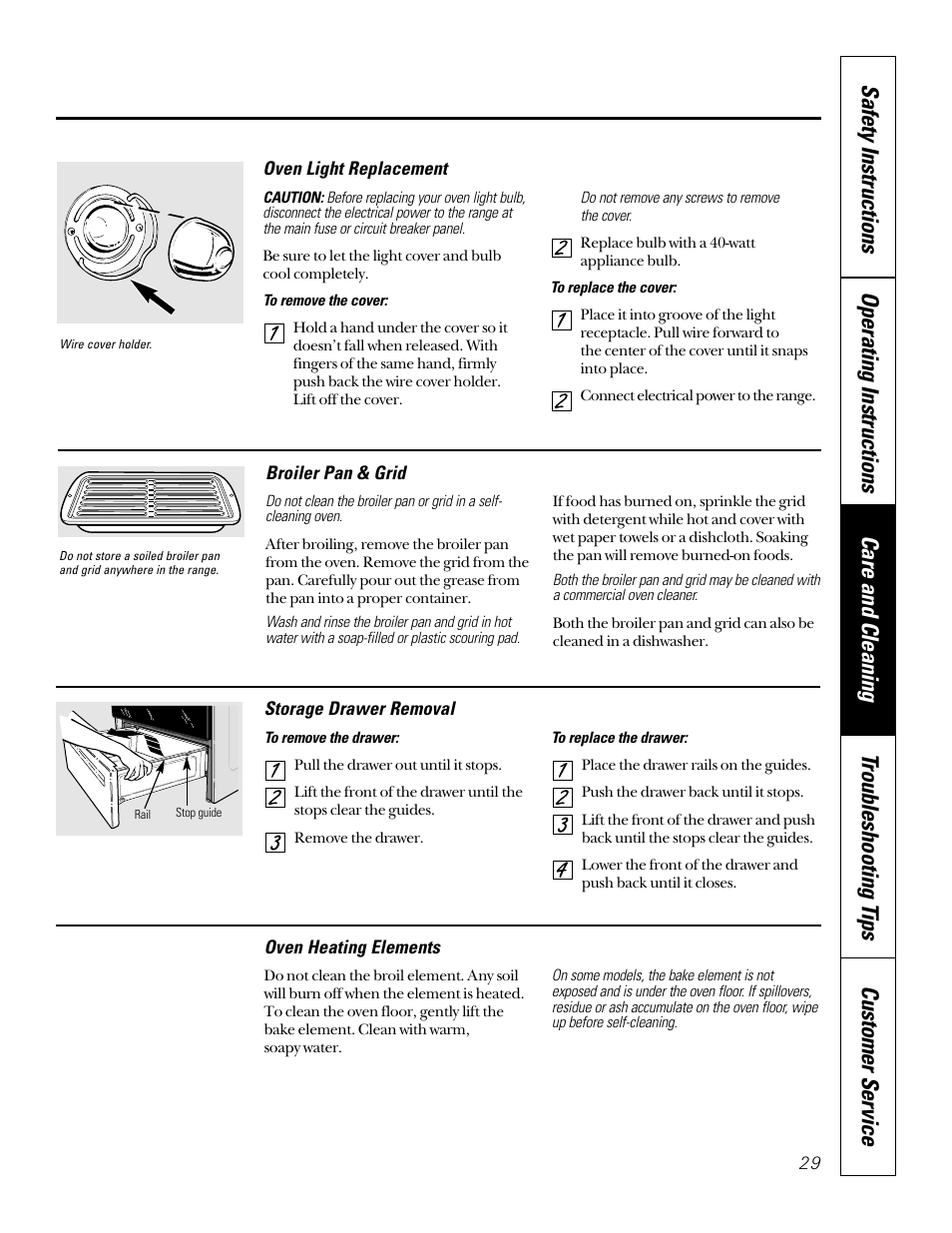 Broiler pan & grid, Oven light | Sharp JB940 User Manual | Page 29 / 40