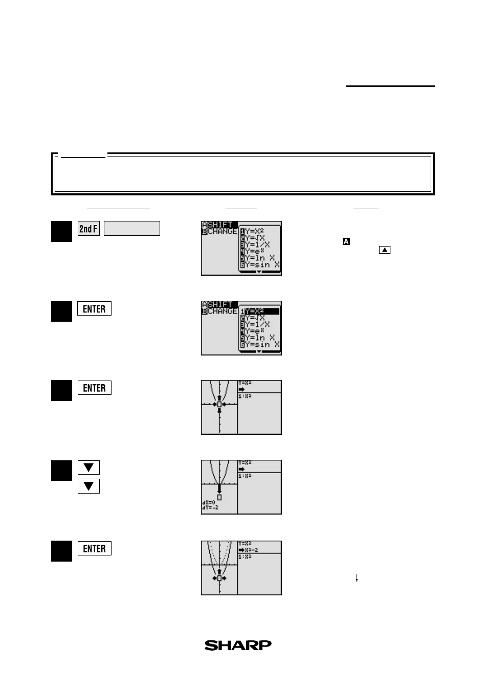 Hift, Change the location of graphs) | Sharp EL-9450 User Manual | Page 7 / 27