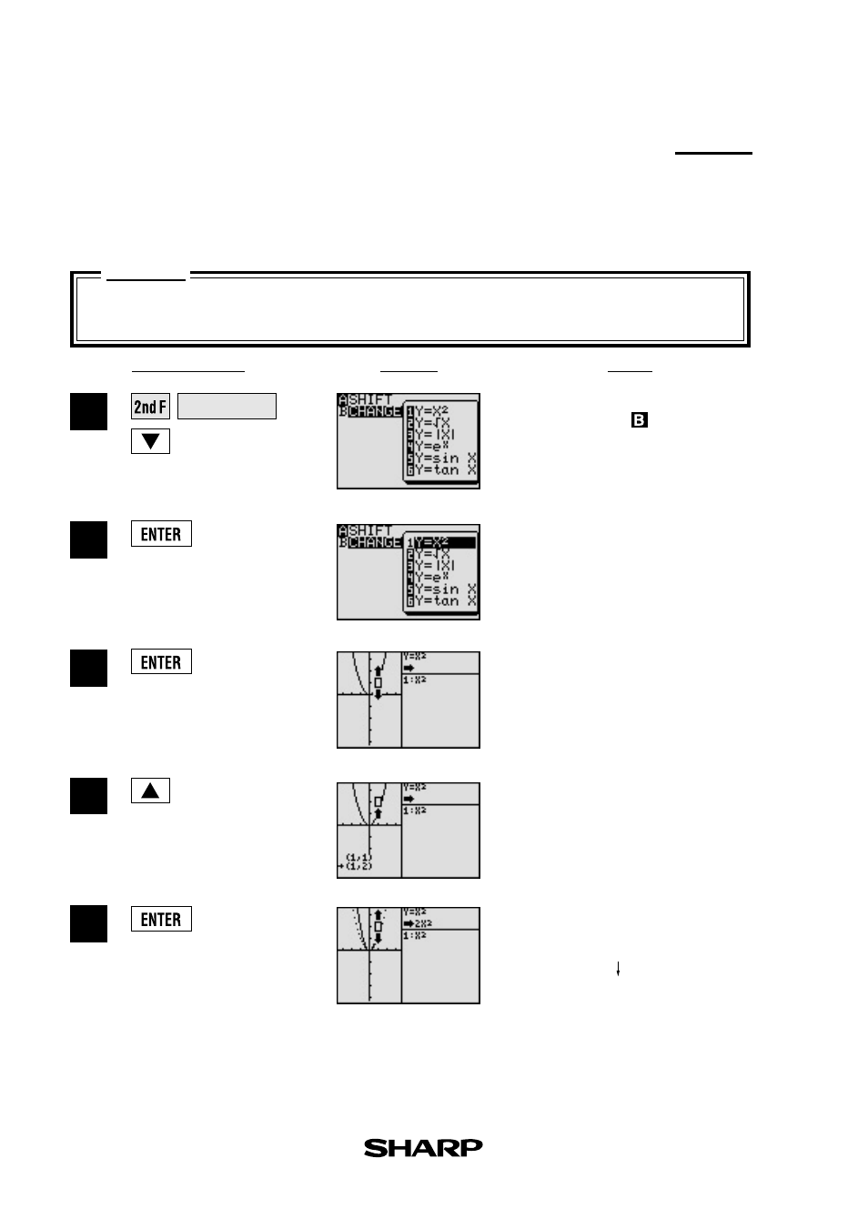 Hange, Change the shape of the graphs) | Sharp EL-9450 User Manual | Page 8 / 27