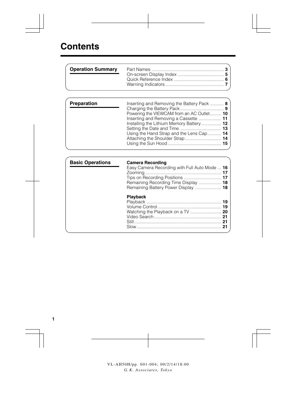 Sharp VL AH 50 H User Manual | Page 8 / 72